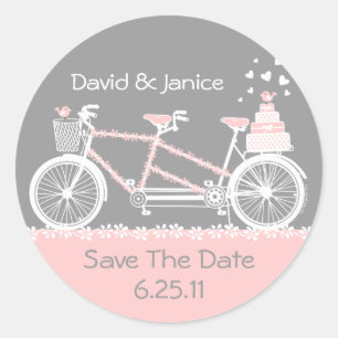 Sticker Rond Bicyclette Tandem Enregistrer L'Autocollant Date