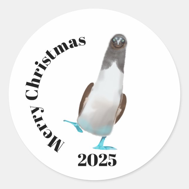 Sticker Rond Biddy aux pieds bleus (Devant)