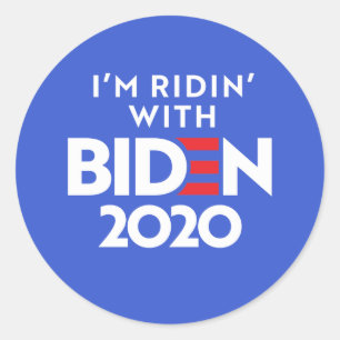 Sticker Rond BIDEN 2020 - Ridin with Biden