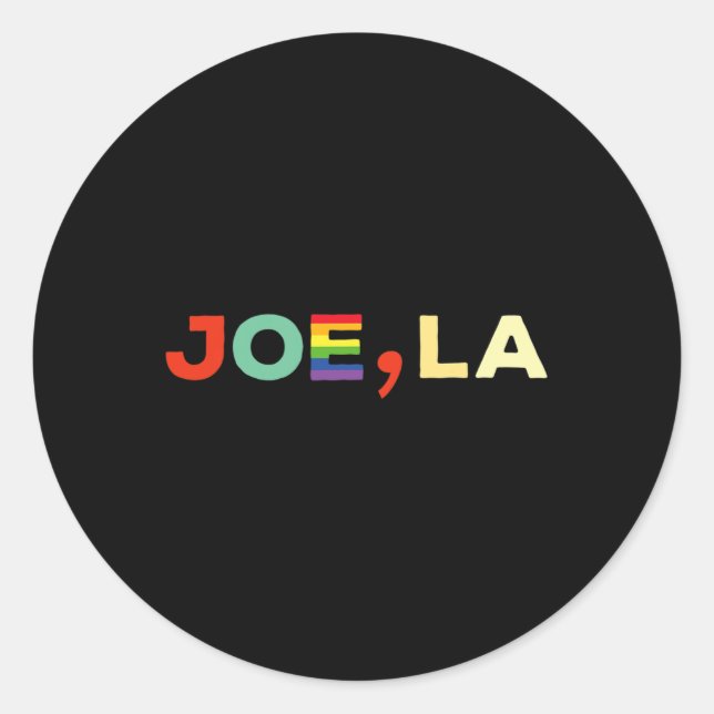 Sticker Rond Biden Comma La Kamala Harris Funny Gay pride Rainb (Devant)