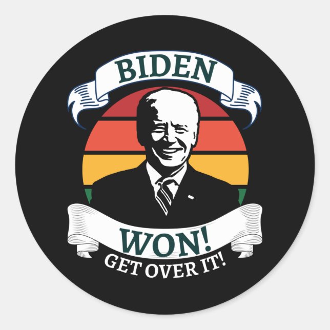 Sticker Rond Biden Gagnera Obtenir Sur It Pro Biden (Devant)