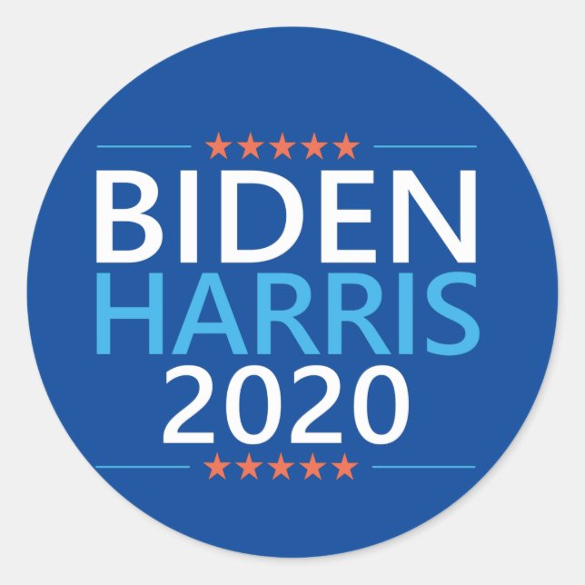 Sticker Rond Biden Harris 2020 pour l'élection présidentielle a (Devant)