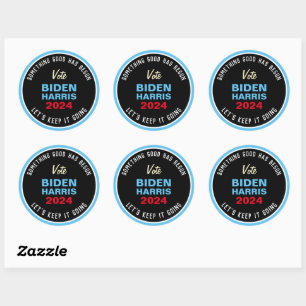 STICKER ROND BIDEN HARRIS 2024 CONTINUEZ LE TOUT