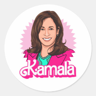 Sticker Rond Biden Harris 2024 en rose