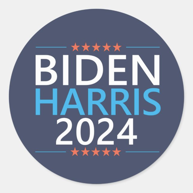Sticker Rond Biden Harris 2024 pour l'élection présidentielle a (Devant)