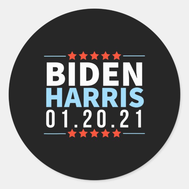 Sticker Rond Biden Harris Janvier 2021 Victoire électorale Inau (Devant)