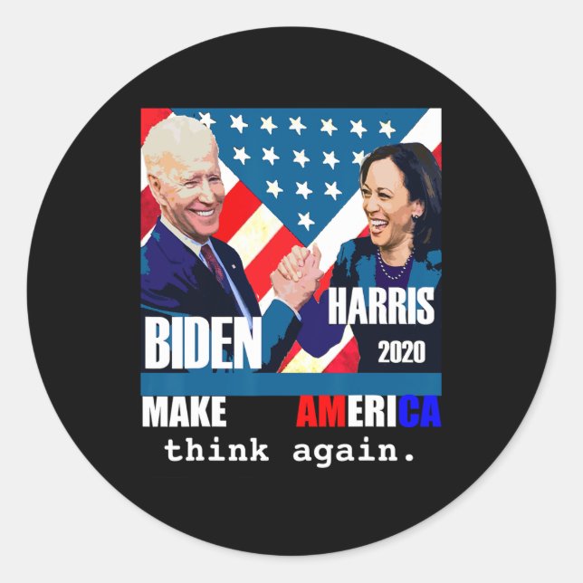 Sticker Rond Biden Kamala Harris (Devant)