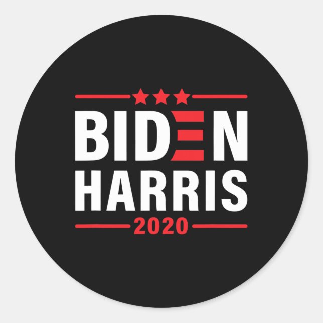 Sticker Rond Biden Kamala Harris 2020 Élection Démocrate Libéra (Devant)