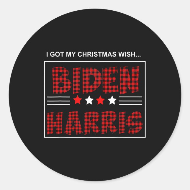 Sticker Rond Biden Kamala Harris 2020 Noël (Devant)