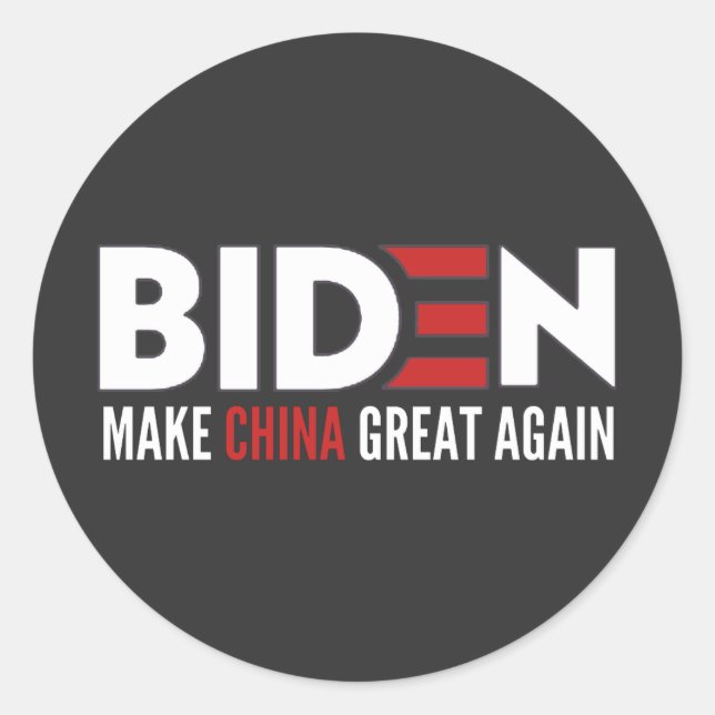 Sticker Rond biden Make China Great Again (Devant)