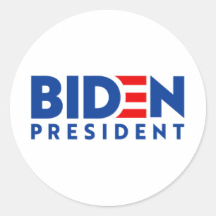 Sticker Rond Biden pour le président Slogan bleu et rouge, ZSSG