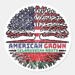 Sticker Rond Biélorussie États-Unis Amérique États-Unis