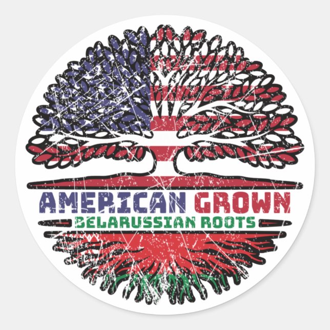 Sticker Rond Biélorussie États-Unis Amérique États-Unis (Devant)