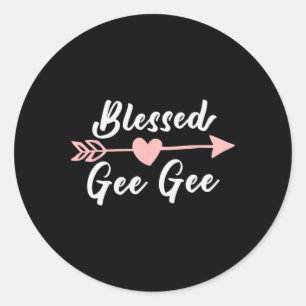 Sticker Rond Bienheureux Gee-gee Arrow Heart Love Cute Funny Ge