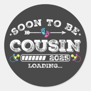 Sticker Rond Bientôt être Cousin 2025 Chargement