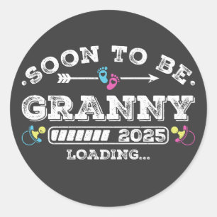 Sticker Rond Bientôt être Granny 2025 Chargement