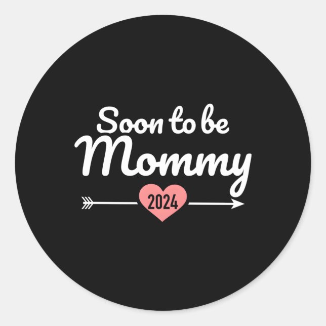 Sticker Rond Bientôt Être Maman 2024 Pour La Grossesse Announce (Devant)