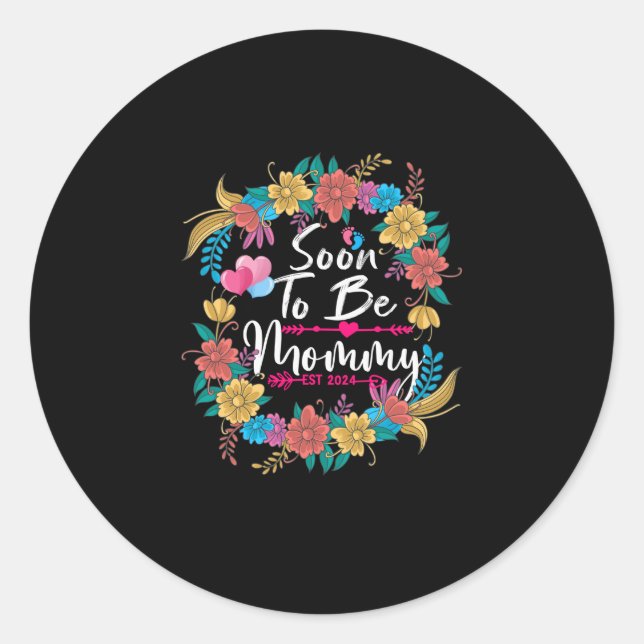 Sticker Rond Bientôt être maman cadeau (Devant)