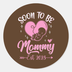 Sticker Rond Bientôt Être Maman Est 2023 Grossesse Faire-part