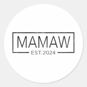 Sticker Rond Bientôt Être Mamaw 2024 Fête des mères Mamaw Est 2