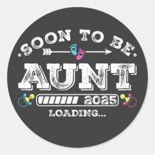 Sticker Rond Bientôt être Tante 2025 Chargement