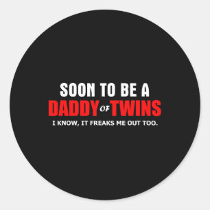 Sticker Rond Bientôt Être Un Papa De Twins Nouveau Papa Par Pap