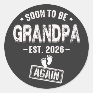 Sticker Rond Bientôt futur grand-père à nouveau promu grand-pèr