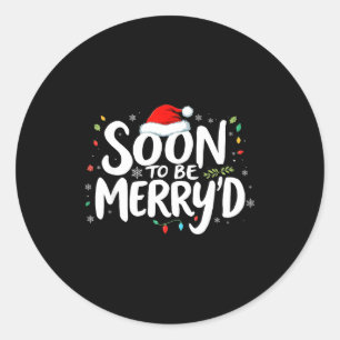 Sticker Rond Bientôt marié à Noël Fiancé Santa