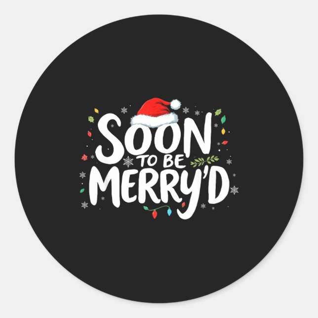 Sticker Rond Bientôt marié à Noël Fiancé Santa  (Devant)