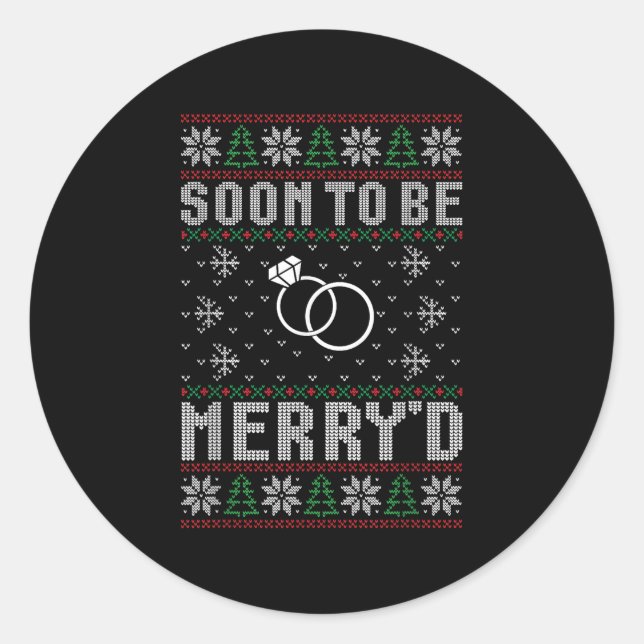 Sticker Rond Bientôt Marié Merryd Christmas Bride Groom Co (Devant)