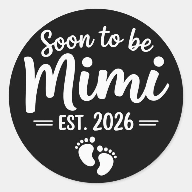 Sticker Rond Bientôt Mimi 2026 Annonce de Grossesse Nouvelle  (Devant)