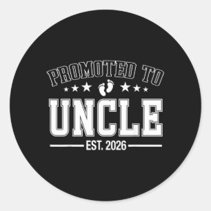 Sticker Rond Bientôt promu Oncle en 2026, première fois