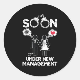 Sticker Rond Bientôt Sous La Nouvelle Gestion Bachelor Groom Ba