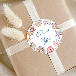 Sticker Rond Bientôt sous l'océan Merci pour cette Baby Shower