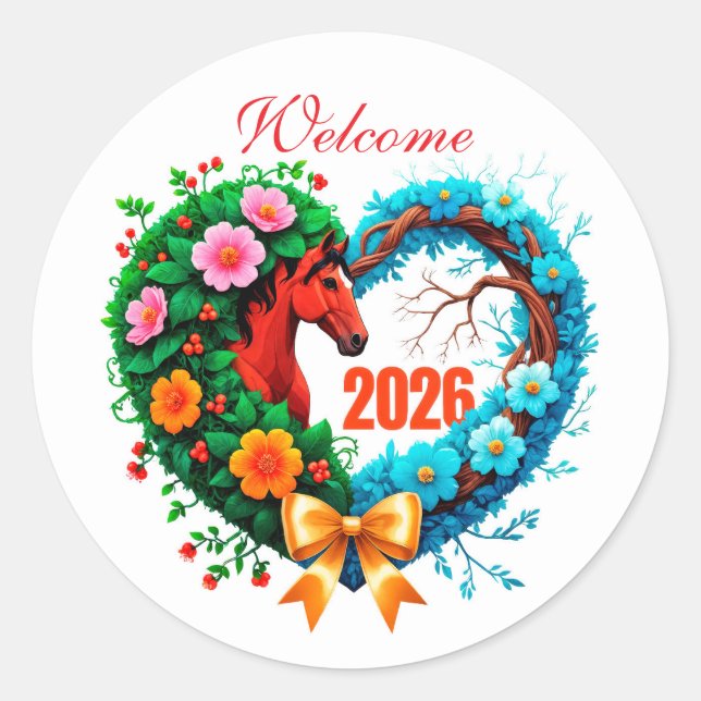 Sticker Rond Bienvenue 2026 (Devant)