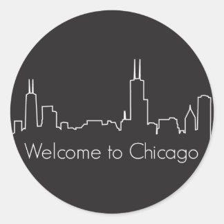 Sticker Rond Bienvenue à Chicago