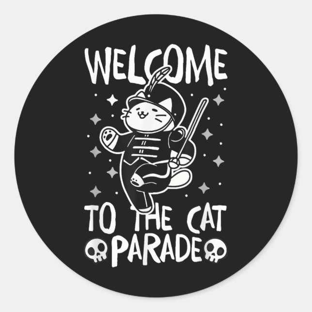 Sticker Rond Bienvenue À La Parade Des Chats (Devant)