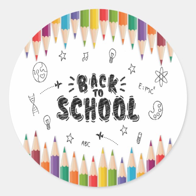 Sticker Rond Bienvenue À L'École Chemise, Premier Jour De L'Éco (Devant)