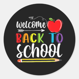 Sticker Rond Bienvenue À L'École Premier Jour De L'École Enseig