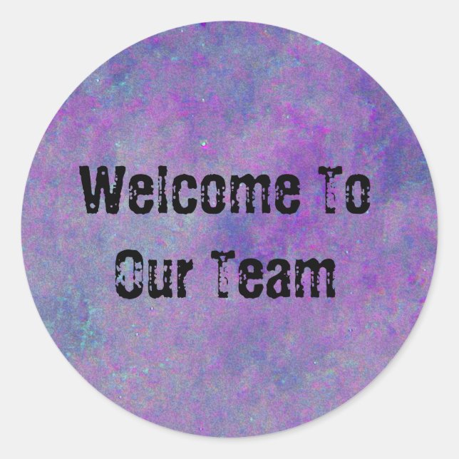 Sticker Rond Bienvenue À Notre Équipe Employé En Milieu De Trav (Devant)