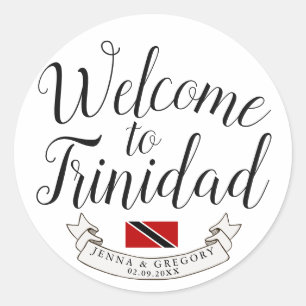 Sticker Rond Bienvenue à Trinidad   Destination Faveur Mariage
