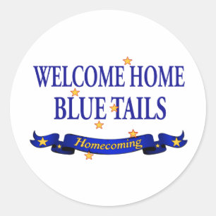 Sticker Rond Bienvenue Accueil Bleus Tails