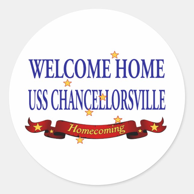 Sticker Rond Bienvenue Accueil USS Chancellorsville (Devant)