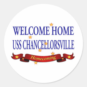 Sticker Rond Bienvenue Accueil USS Chancellorsville