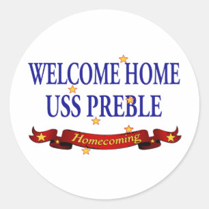 Sticker Rond Bienvenue Accueil USS Preble