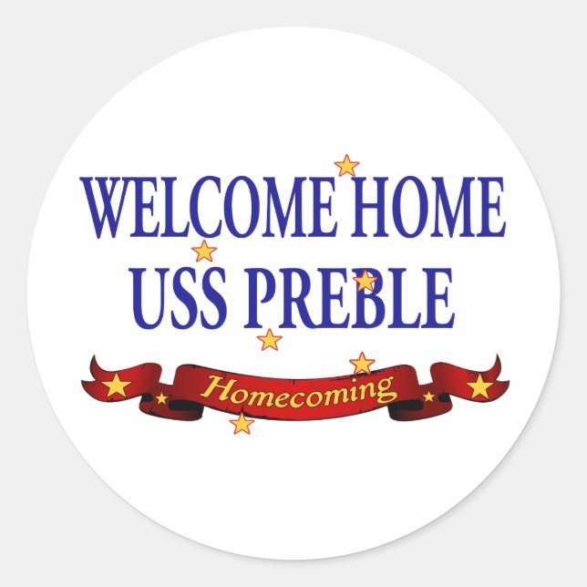Sticker Rond Bienvenue Accueil USS Preble (Devant)