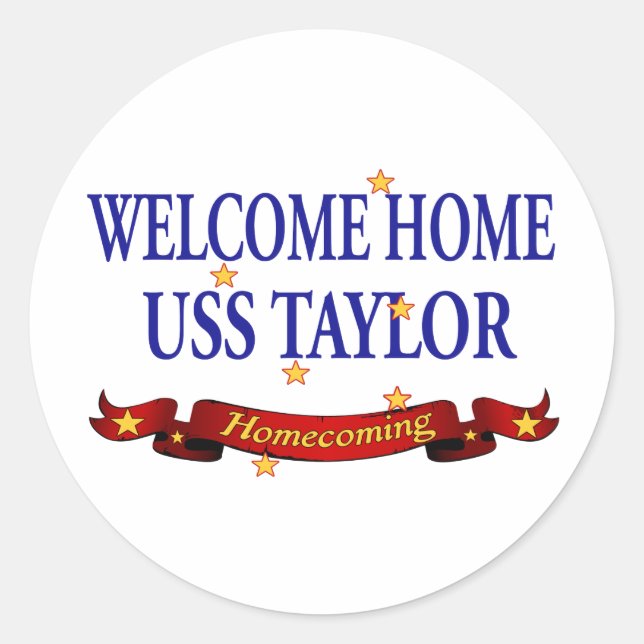 Sticker Rond Bienvenue Accueil USS Taylor (Devant)
