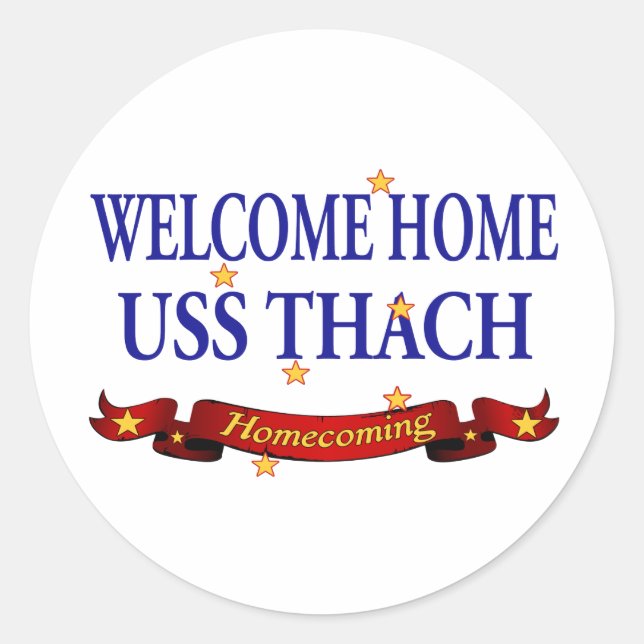 Sticker Rond Bienvenue Accueil USS Thach (Devant)