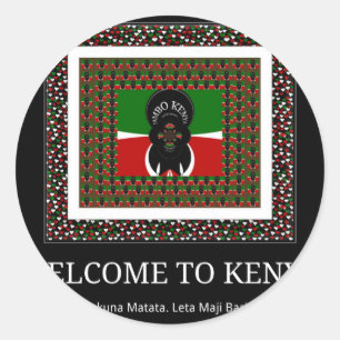 Sticker Rond Bienvenue au Kenya Magique : Hakuna Matata