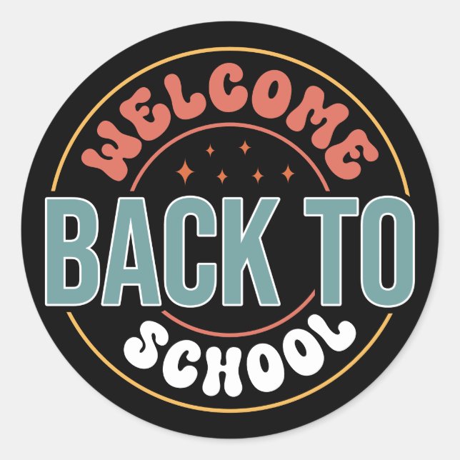 STICKER ROND BIENVENUE AU RETOUR À L'ÉCOLE (Devant)